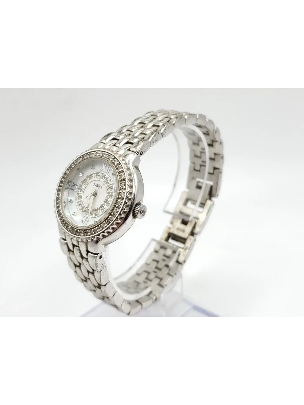 DMQ Quartz Watch Womens New Battery Silver Tone MOP Dial 26mm